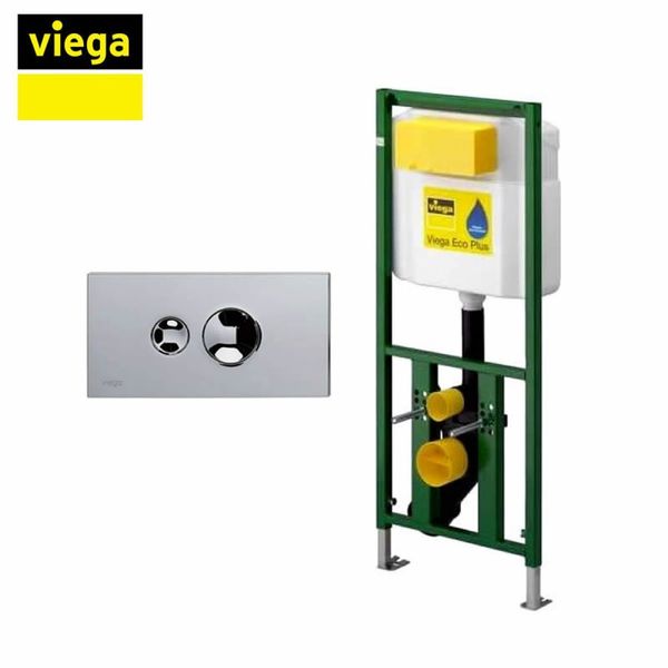 Viega S4 Eco Plus Framed Cistern and Visign for Style 10 Dual Flush Plate Package